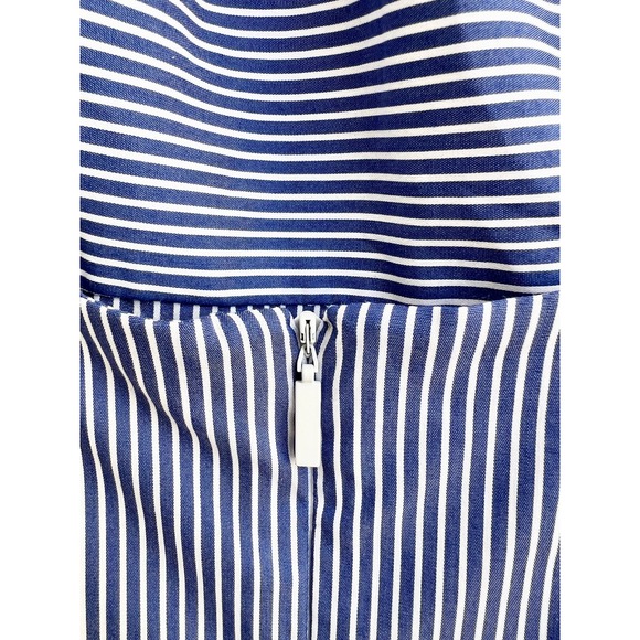 Tibi Sleeveless Collage Striped Halter Midi Dress Asymmetrical Blue Women's Sz 6 - Picture 9 of 9